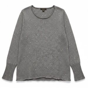 Tommy Bahama Gray Sparkly Sequin Sweater Woman Lady Size XL